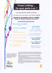 Réunion Cross-Linking Horus Pharma à la Polyclinique de l'Atlantique